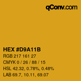 Color code: HEX #D9A11B | qconv.com