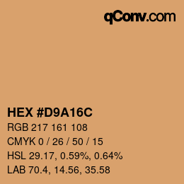 Color code: HEX #D9A16C | qconv.com
