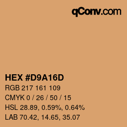 Color code: HEX #D9A16D | qconv.com