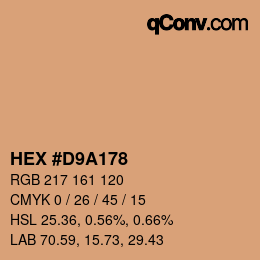 カラーコード: HEX #D9A178 | qconv.com
