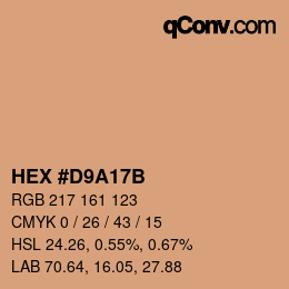 Color code: HEX #D9A17B | qconv.com