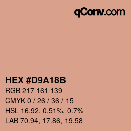 Color code: HEX #D9A18B | qconv.com