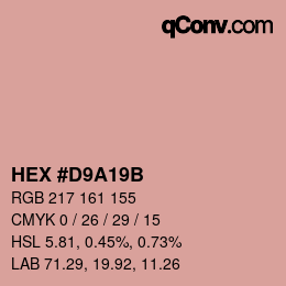 Color code: HEX #D9A19B | qconv.com