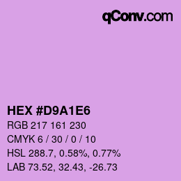 Color code: HEX #D9A1E6 | qconv.com