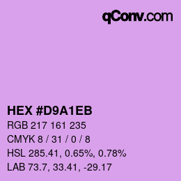 Color code: HEX #D9A1EB | qconv.com