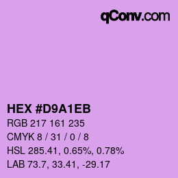 Farbcode: HEX #D9A1EB | qconv.com