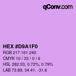 Color code: HEX #D9A1F0 | qconv.com
