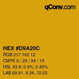 Color code: HEX #D9A20C | qconv.com
