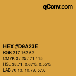 Color code: HEX #D9A23E | qconv.com