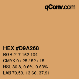 Color code: HEX #D9A268 | qconv.com