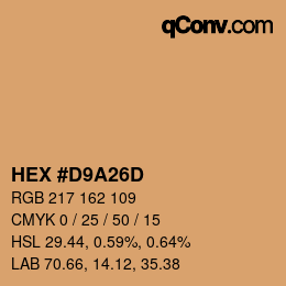 Color code: HEX #D9A26D | qconv.com