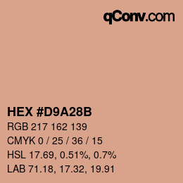 Color code: HEX #D9A28B | qconv.com