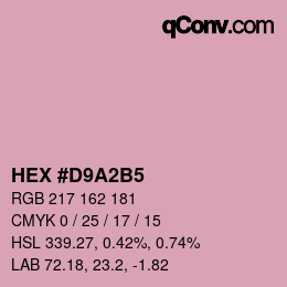 カラーコード: HEX #D9A2B5 | qconv.com