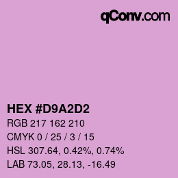Color code: HEX #D9A2D2 | qconv.com