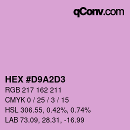 Color code: HEX #D9A2D3 | qconv.com