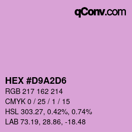 Color code: HEX #D9A2D6 | qconv.com