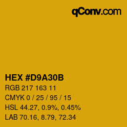 カラーコード: HEX #D9A30B | qconv.com