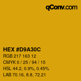 Color code: HEX #D9A30C | qconv.com