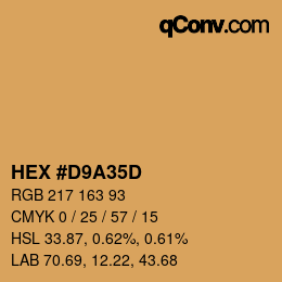 Color code: HEX #D9A35D | qconv.com