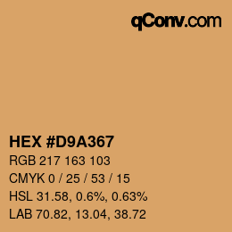 Color code: HEX #D9A367 | qconv.com