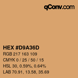 Color code: HEX #D9A36D | qconv.com