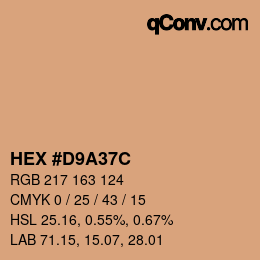 Color code: HEX #D9A37C | qconv.com