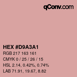 Color code: HEX #D9A3A1 | qconv.com