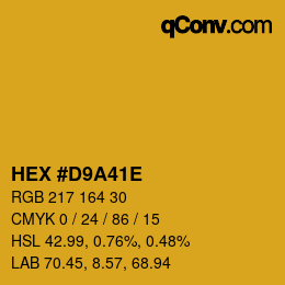 Color code: HEX #D9A41E | qconv.com