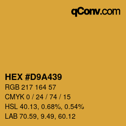 Color code: HEX #D9A439 | qconv.com