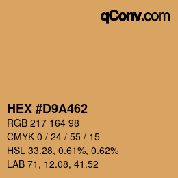 Color code: HEX #D9A462 | qconv.com