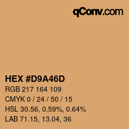 カラーコード: HEX #D9A46D | qconv.com