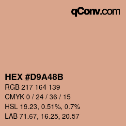 Color code: HEX #D9A48B | qconv.com