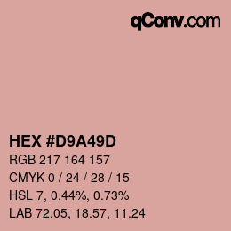 Color code: HEX #D9A49D | qconv.com