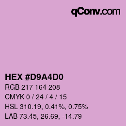 Color code: HEX #D9A4D0 | qconv.com