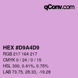 Color code: HEX #D9A4D9 | qconv.com