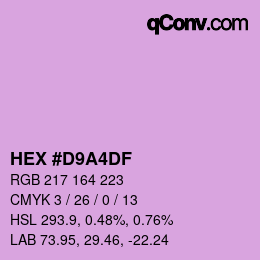 Color code: HEX #D9A4DF | qconv.com