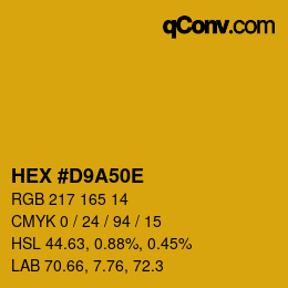 Color code: HEX #D9A50E | qconv.com