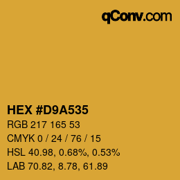 Color code: HEX #D9A535 | qconv.com