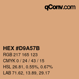 Color code: HEX #D9A57B | qconv.com