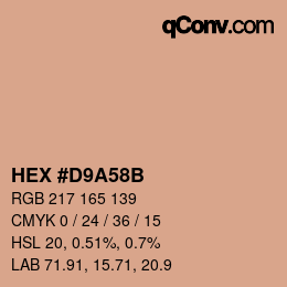 Color code: HEX #D9A58B | qconv.com