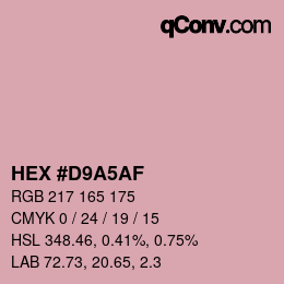 Color code: HEX #D9A5AF | qconv.com