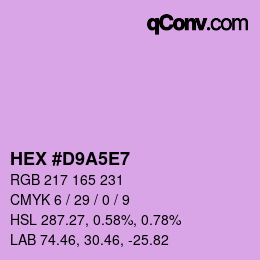 Color code: HEX #D9A5E7 | qconv.com