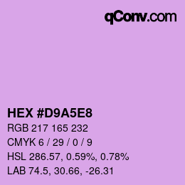 カラーコード: HEX #D9A5E8 | qconv.com