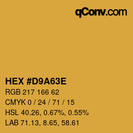 カラーコード: HEX #D9A63E | qconv.com