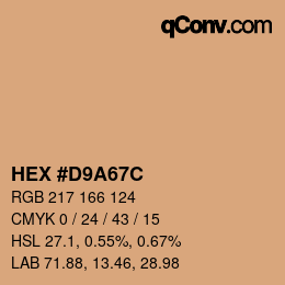 Color code: HEX #D9A67C | qconv.com