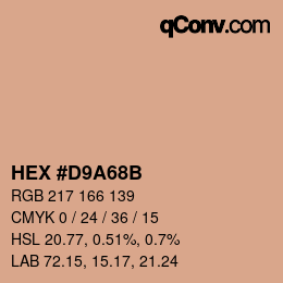 Color code: HEX #D9A68B | qconv.com