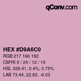カラーコード: HEX #D9A6C0 | qconv.com