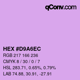 カラーコード: HEX #D9A6EC | qconv.com