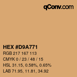 Color code: HEX #D9A771 | qconv.com