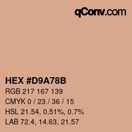 Color code: HEX #D9A78B | qconv.com